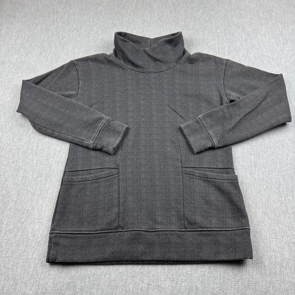 Columbia Sweater Women Small Gray Lodge Funnel Pullover Fleece Lined Long Sleeve